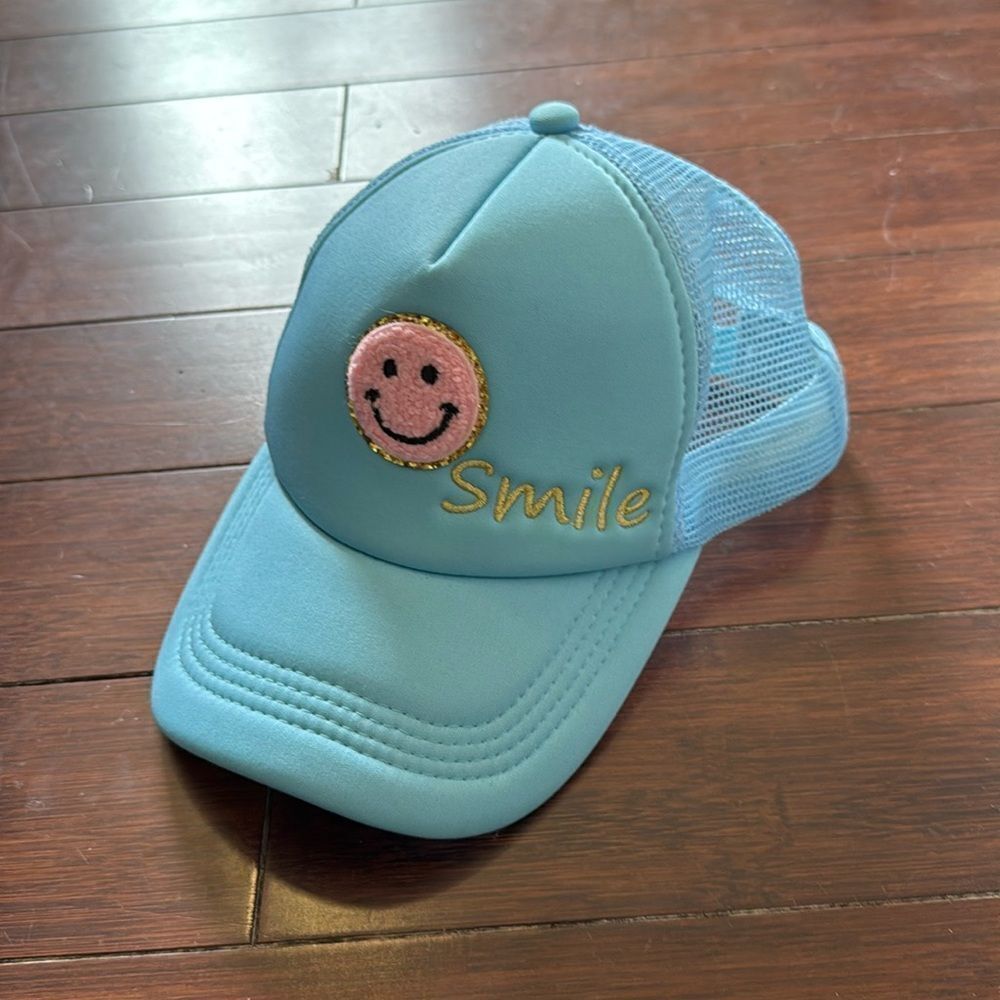 Smile Trucker Hat - Blue with Smiley Face - Like New - Snap Back - Picture 6 of 6